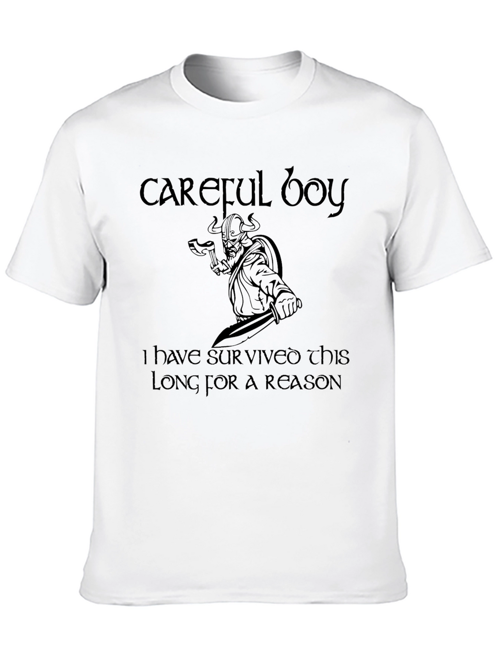 Careful Boy Viking Graphic Tee - Black