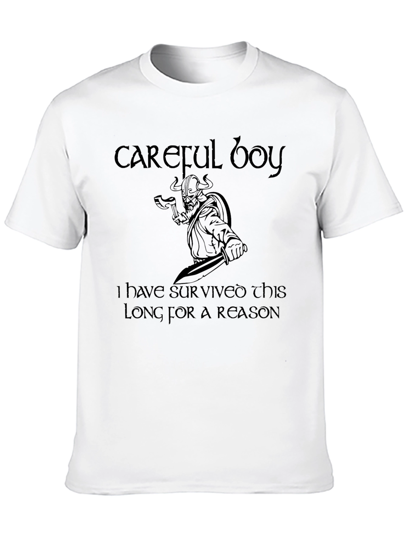 Careful Boy Viking Graphic Tee - Black