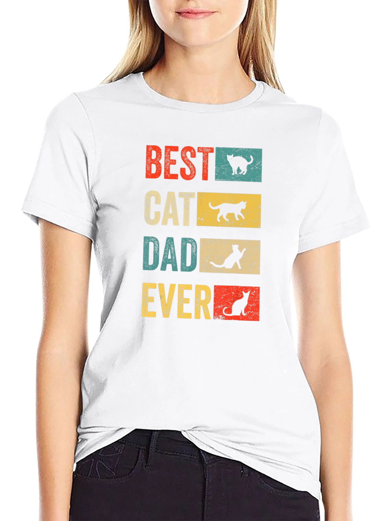 Best Cat Dad Ever T-Shirt - Vintage Design