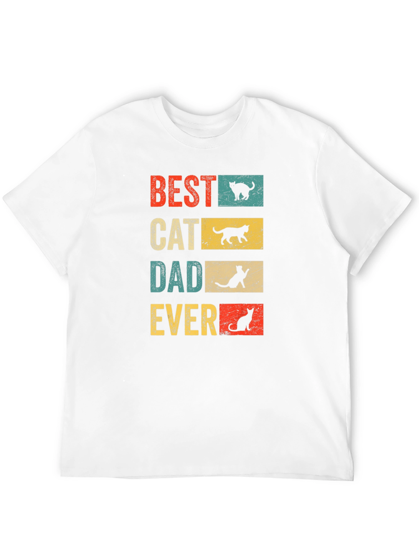 Best Cat Dad Ever T-Shirt - Vintage Design