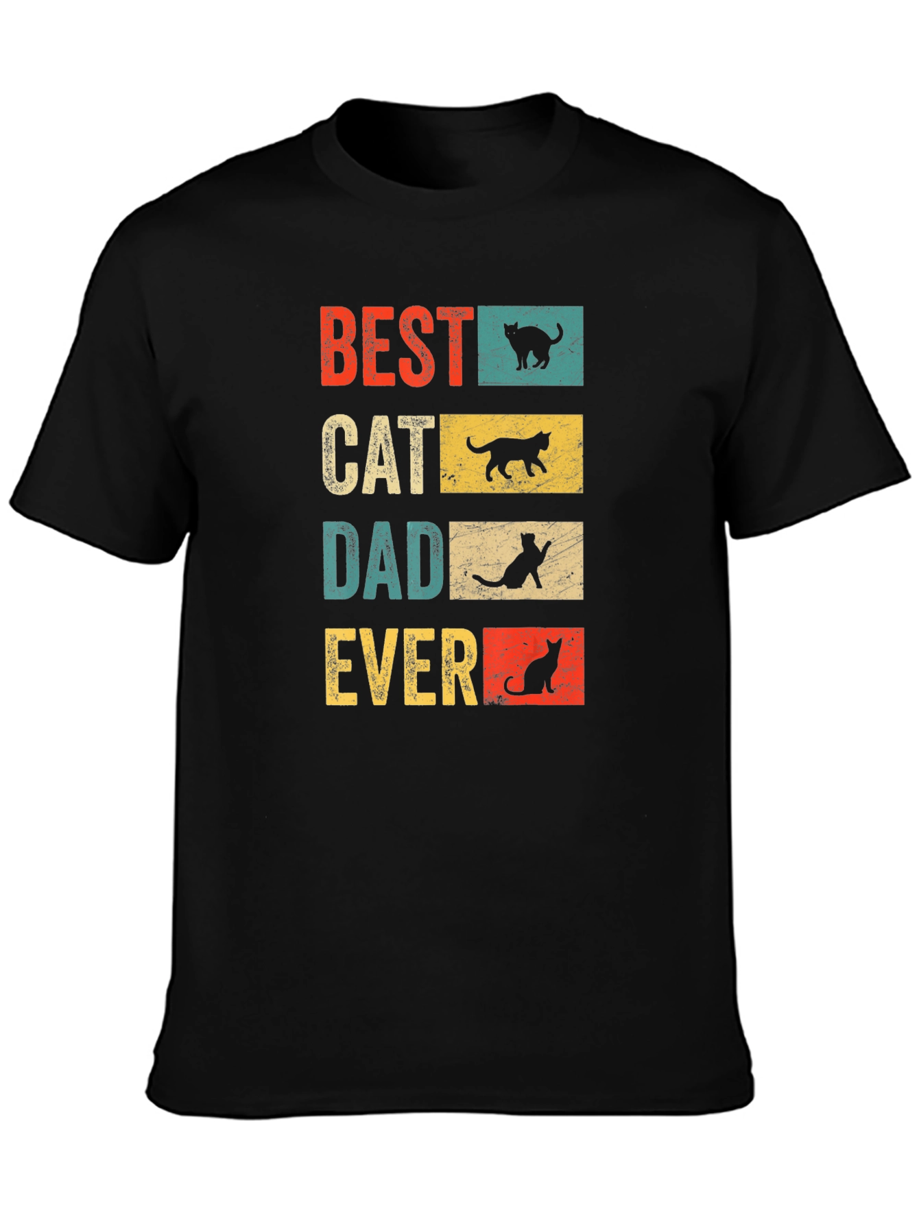 Best Cat Dad Ever T-Shirt - Vintage Design