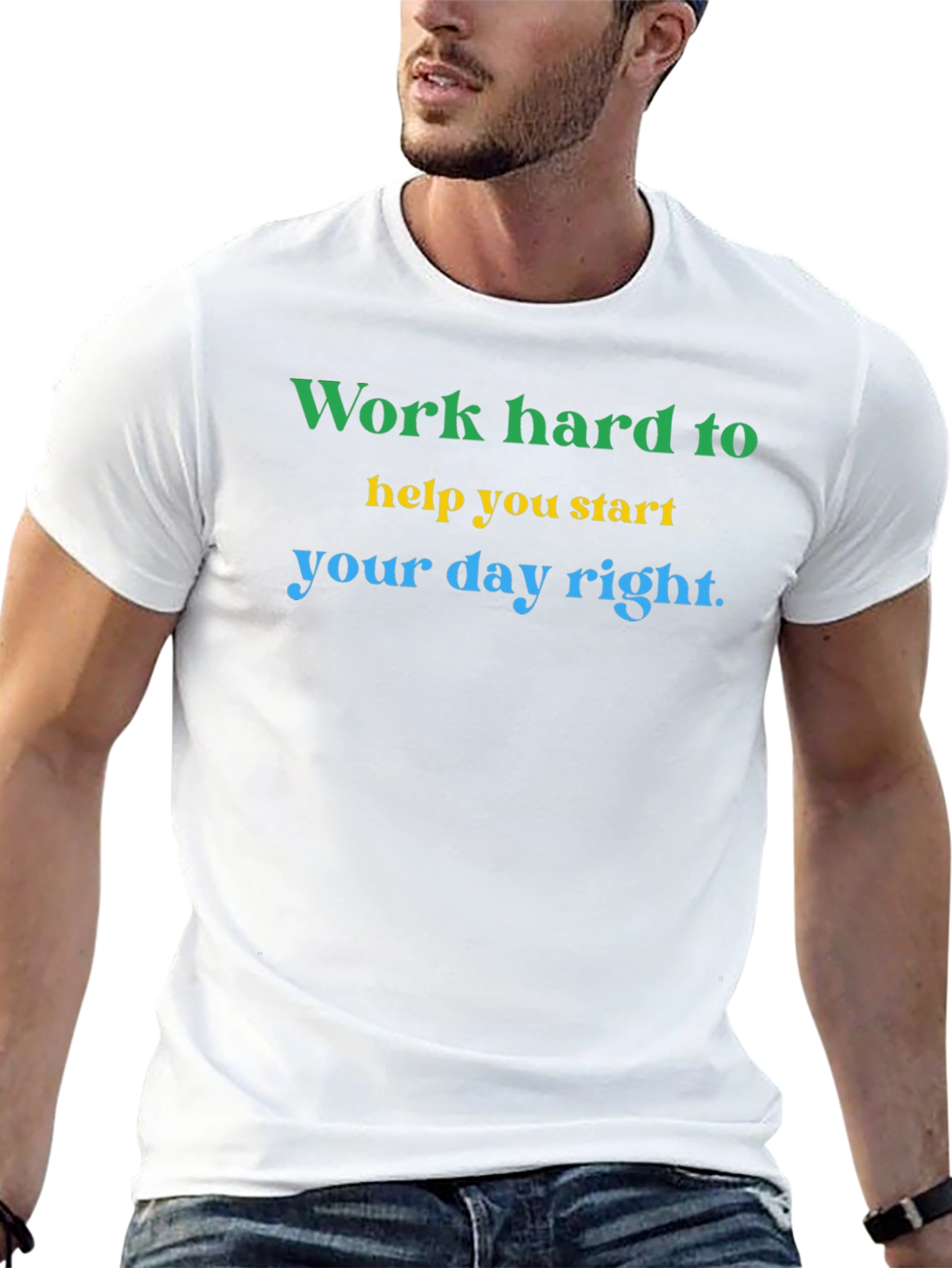 Motivational Graphic Tee: Work Hard Start Right