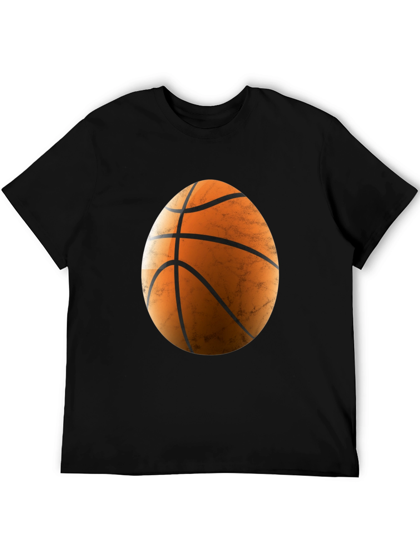 Basketball Egg Graphic Tee - Black Cotton Blend Shirt