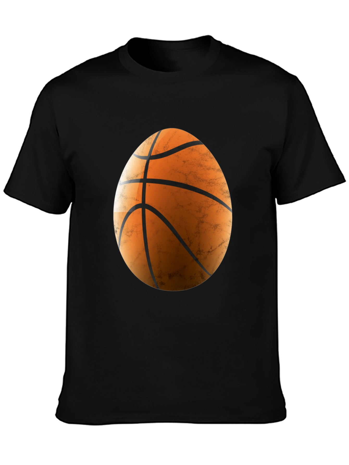 Basketball Egg Graphic Tee - Black Cotton Blend Shirt