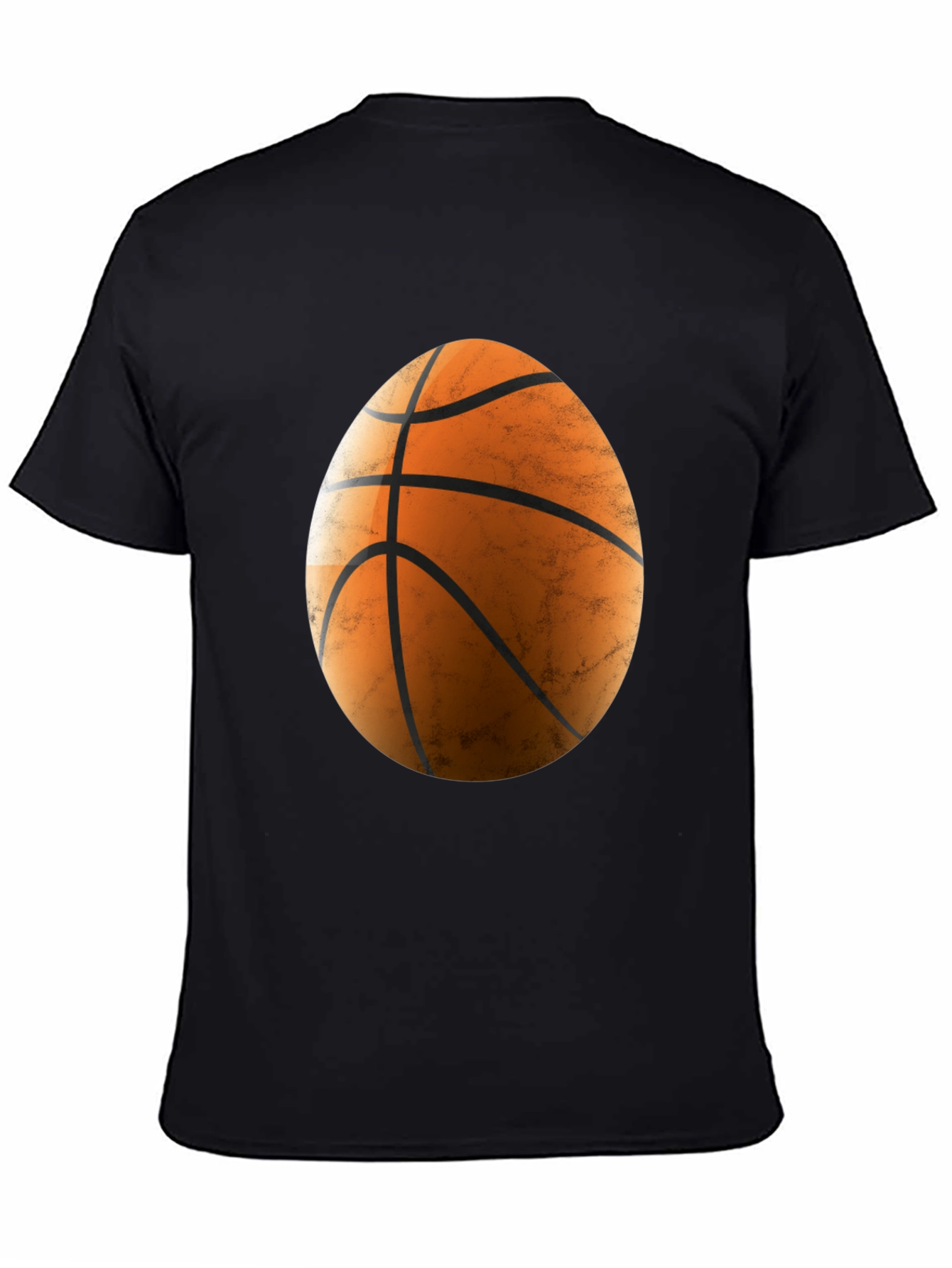 Basketball Egg Graphic Tee - Black Cotton Blend Shirt
