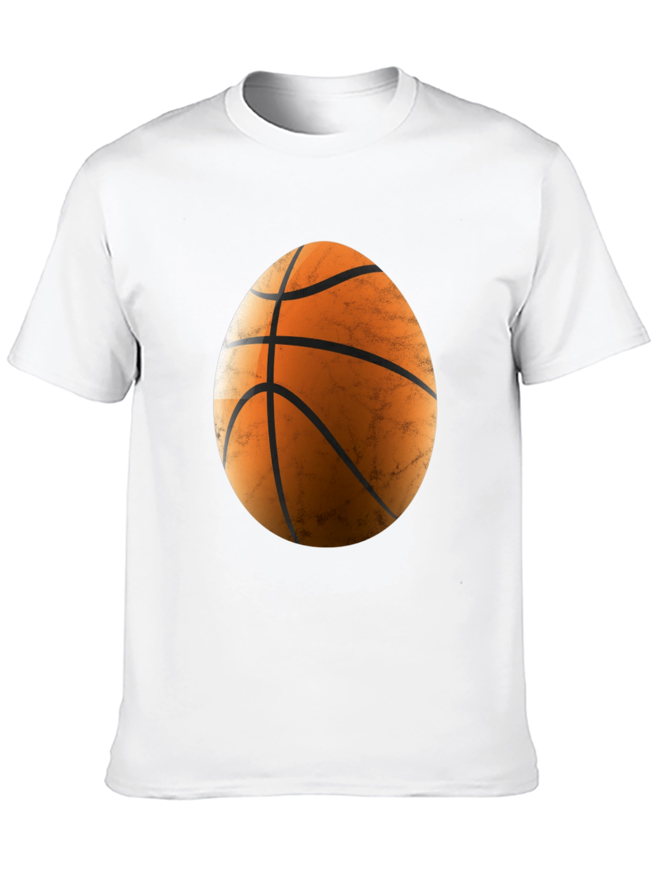 Basketball Egg Graphic Tee - Black Cotton Blend Shirt