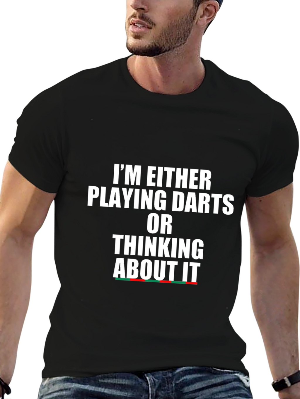 Darts Player Black Graphic Tee