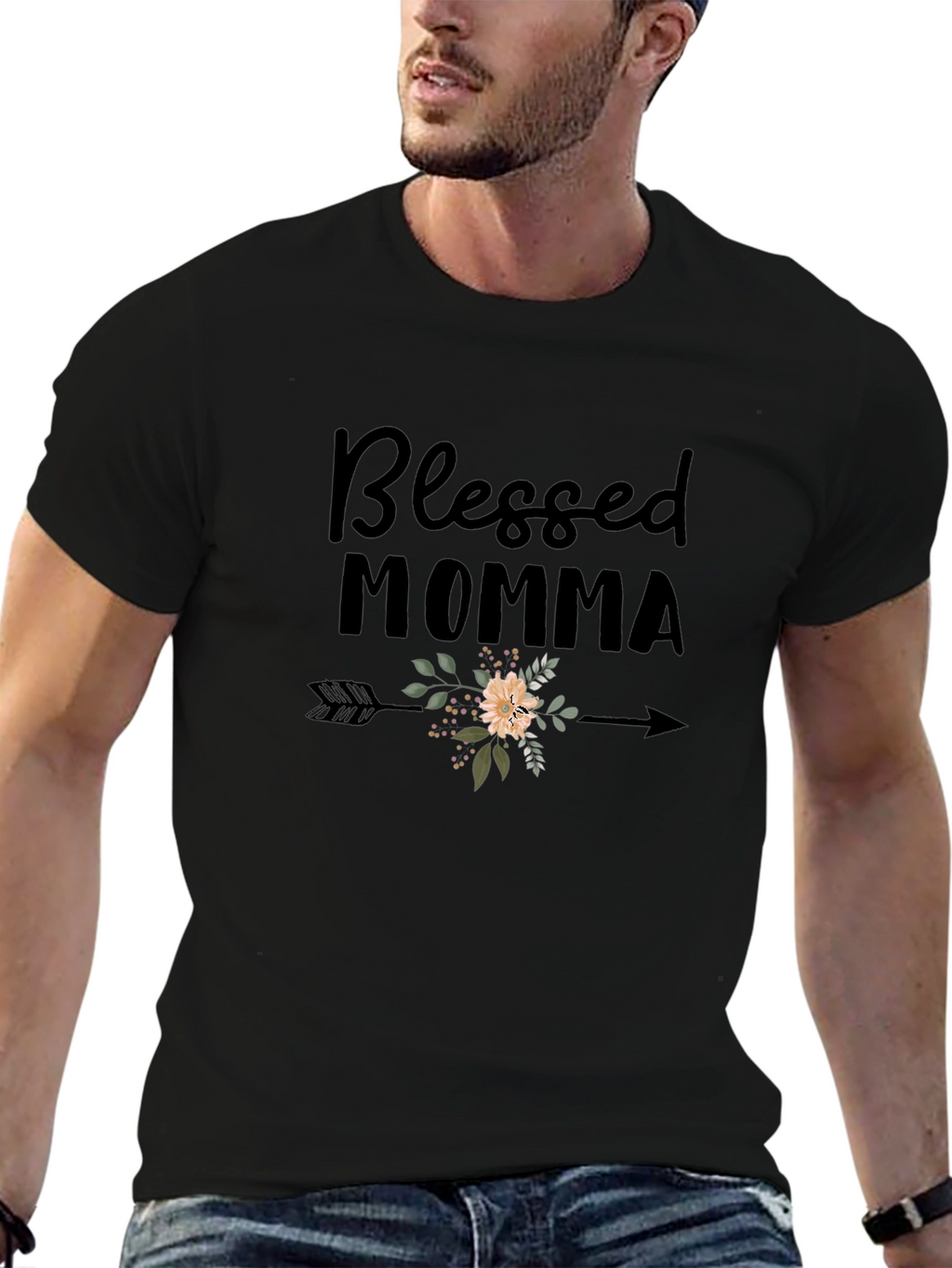 Blessed Momma Floral Arrow T-Shirt