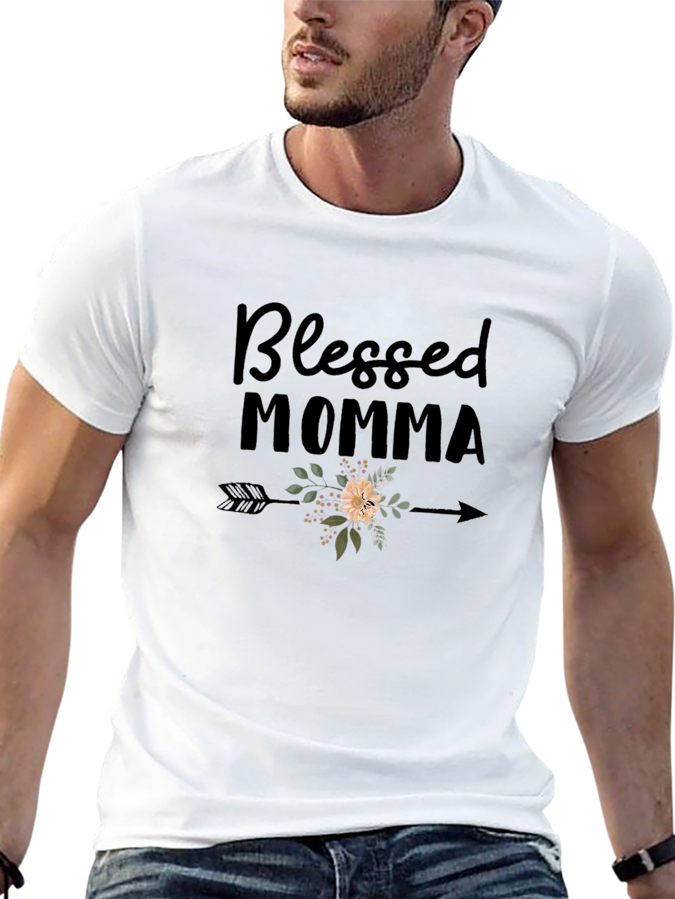 Blessed Momma Floral Arrow T-Shirt