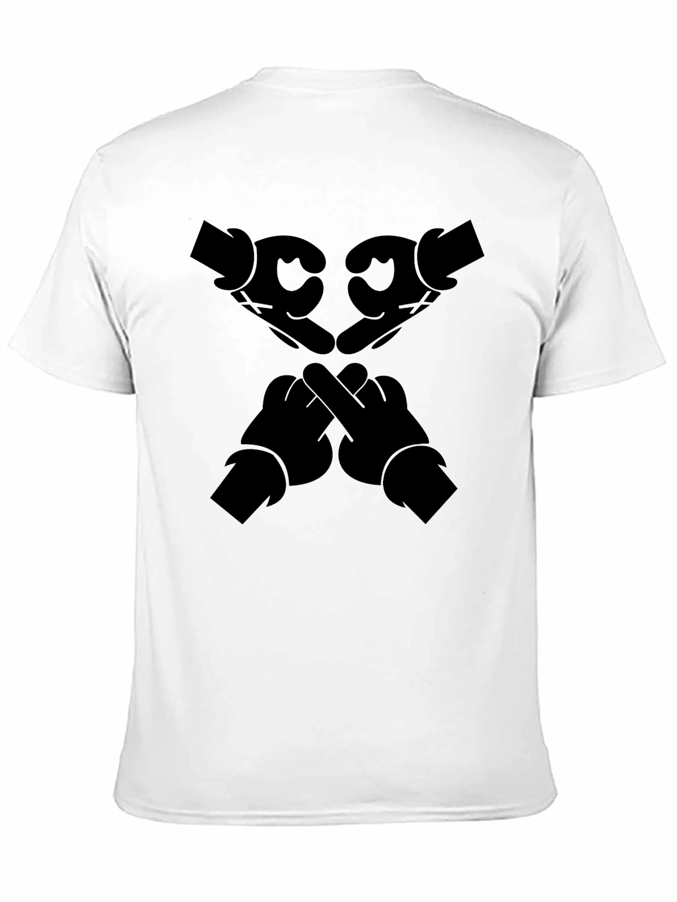 Graphic Tee: Cartoon Hands Gesture T-Shirt
