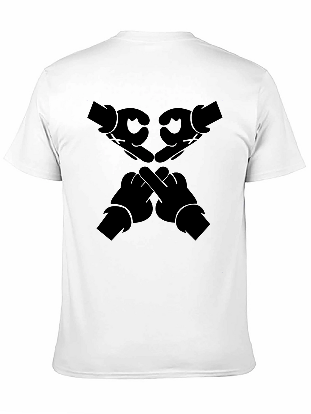Graphic Tee: Cartoon Hands Gesture T-Shirt