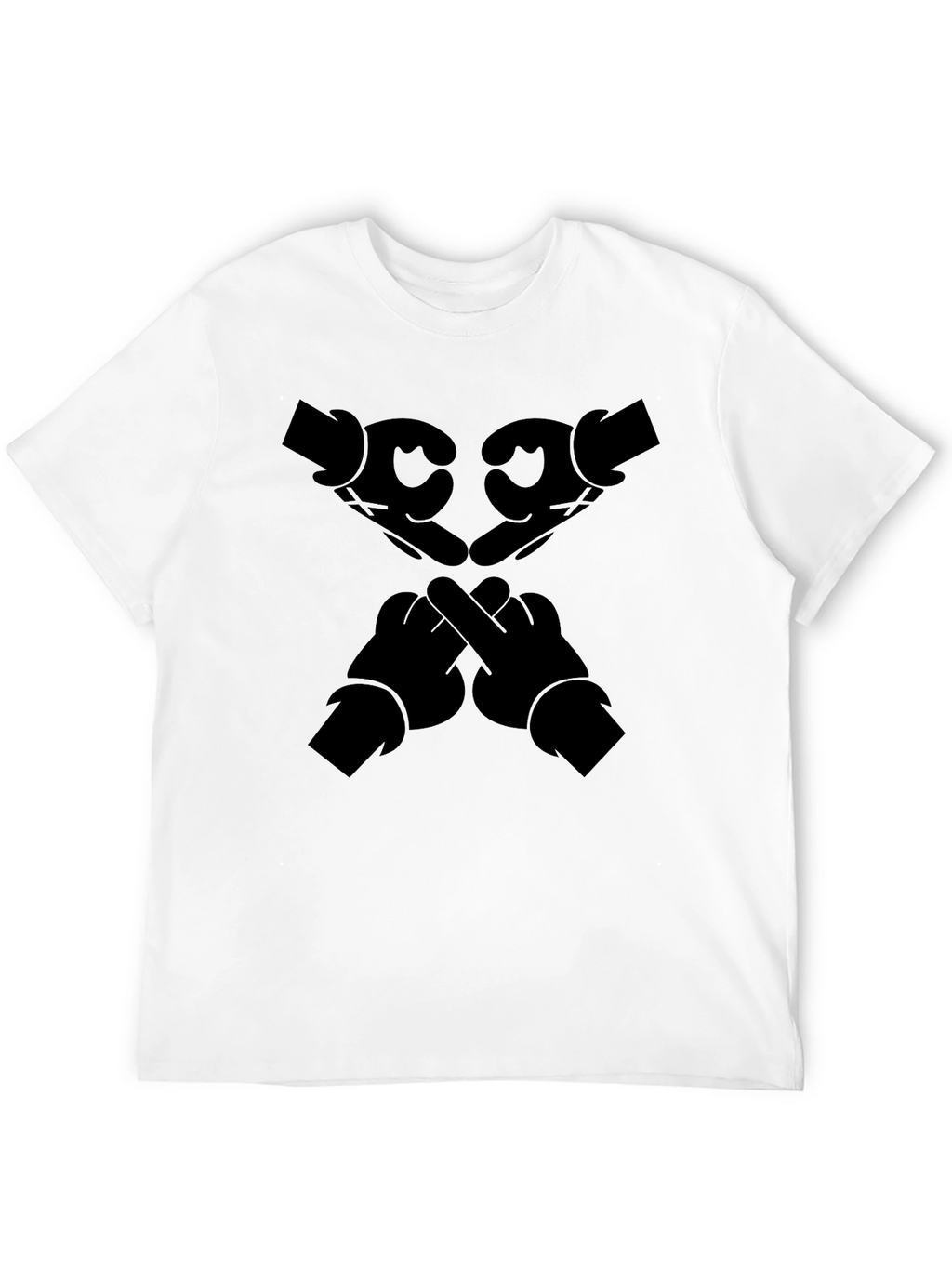 Graphic Tee: Cartoon Hands Gesture T-Shirt