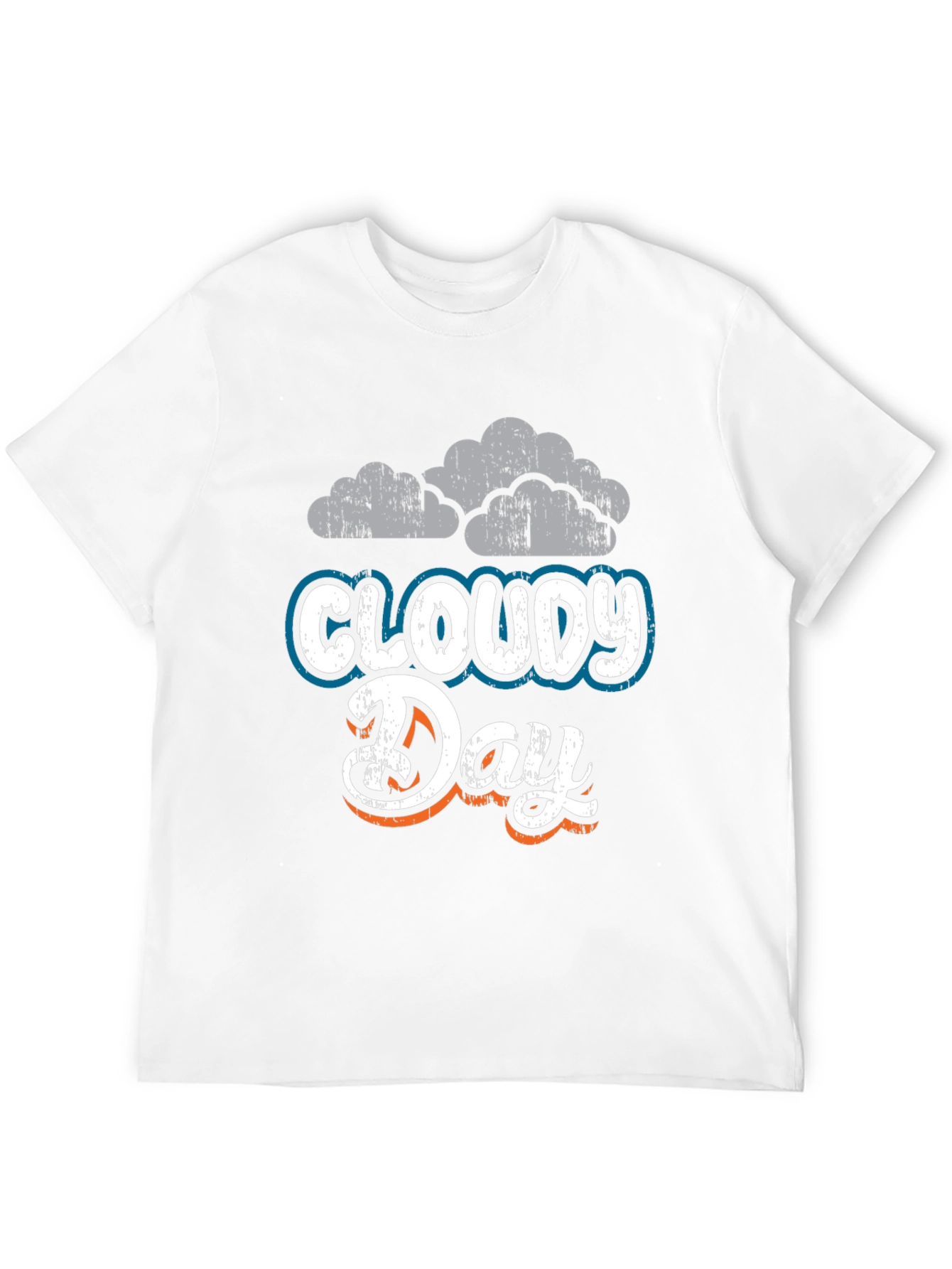 Cloudy Day Graphic Tee - Soft Black Cotton Blend