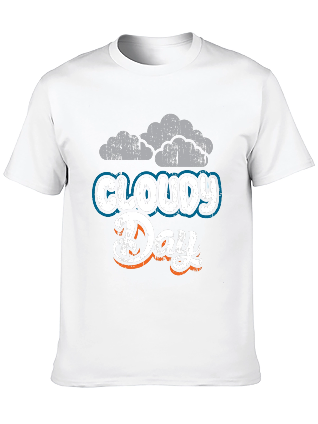 Cloudy Day Graphic Tee - Soft Black Cotton Blend