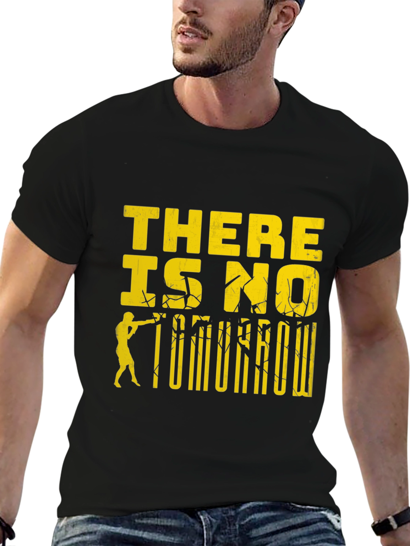 There Is No Tomorrow Graphic Print Black T-Shirt
