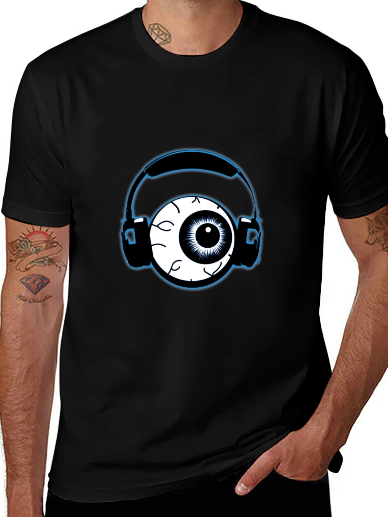 Eye See Music Graphic T-Shirt - Cool Design