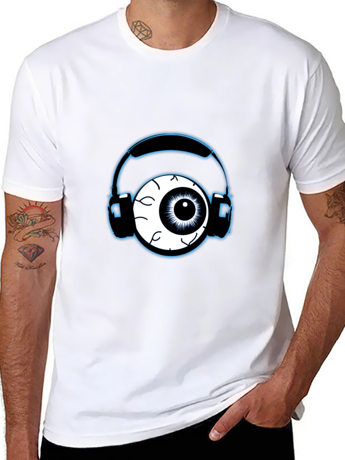 Eye See Music Graphic T-Shirt - Cool Design