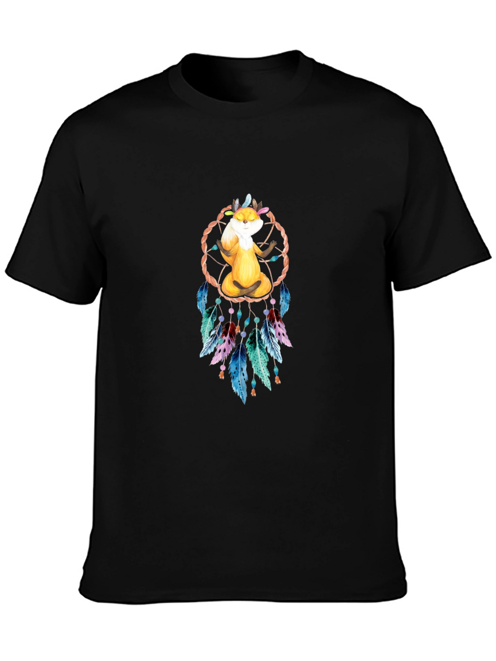 Meditating Fox Dreamcatcher Graphic Tee