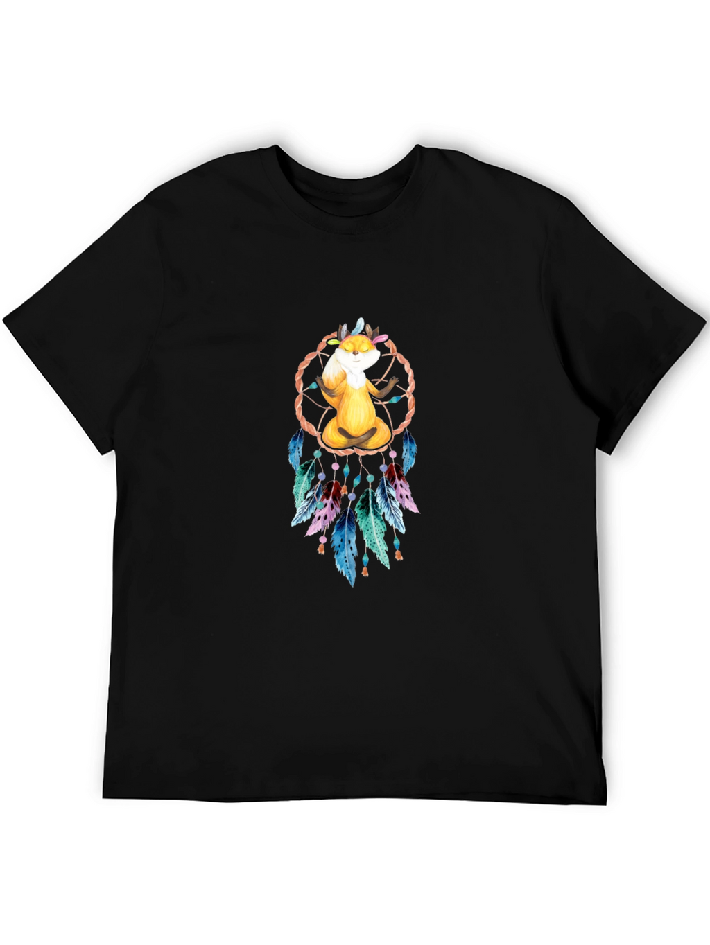Meditating Fox Dreamcatcher Graphic Tee