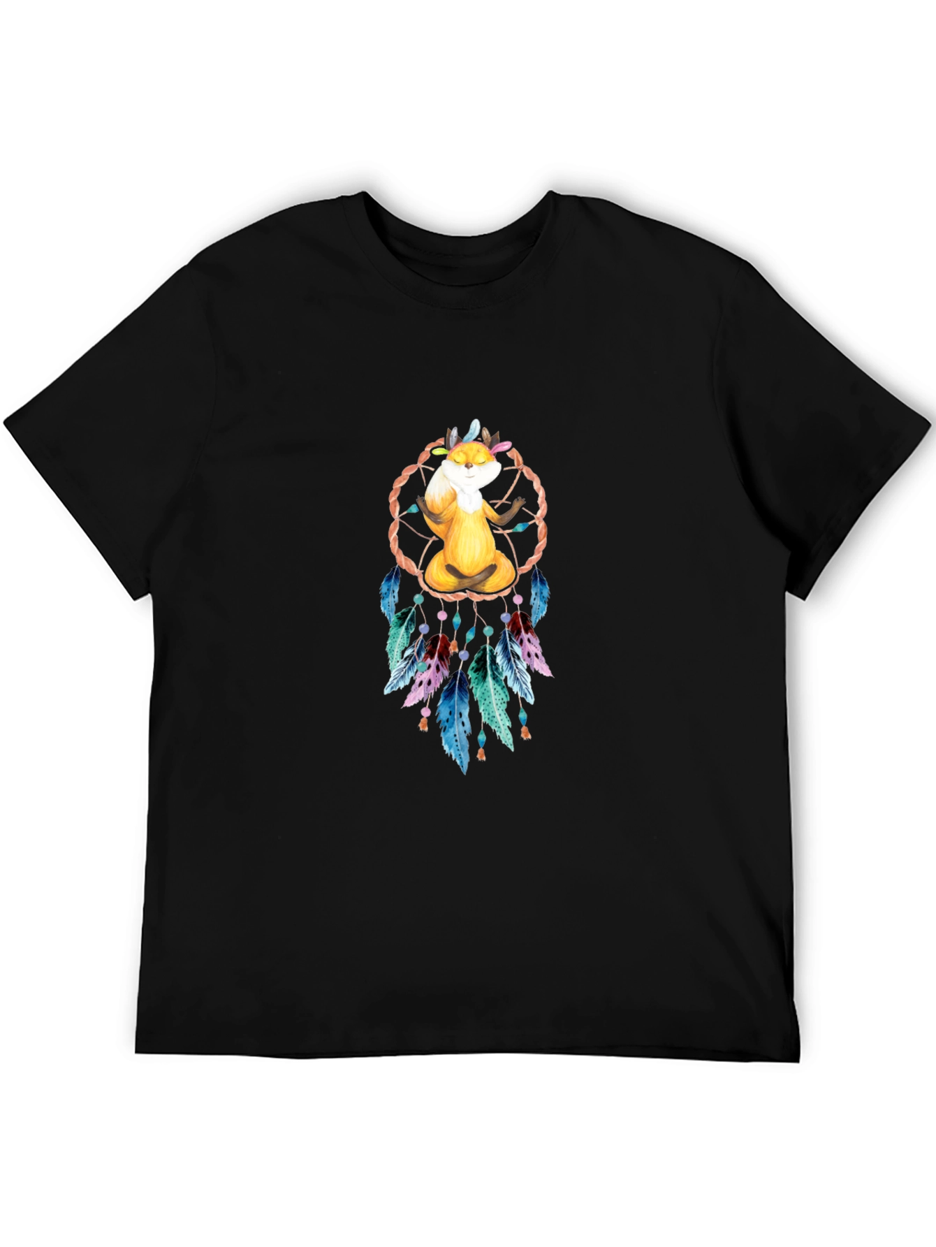 Meditating Fox Dreamcatcher Graphic Tee