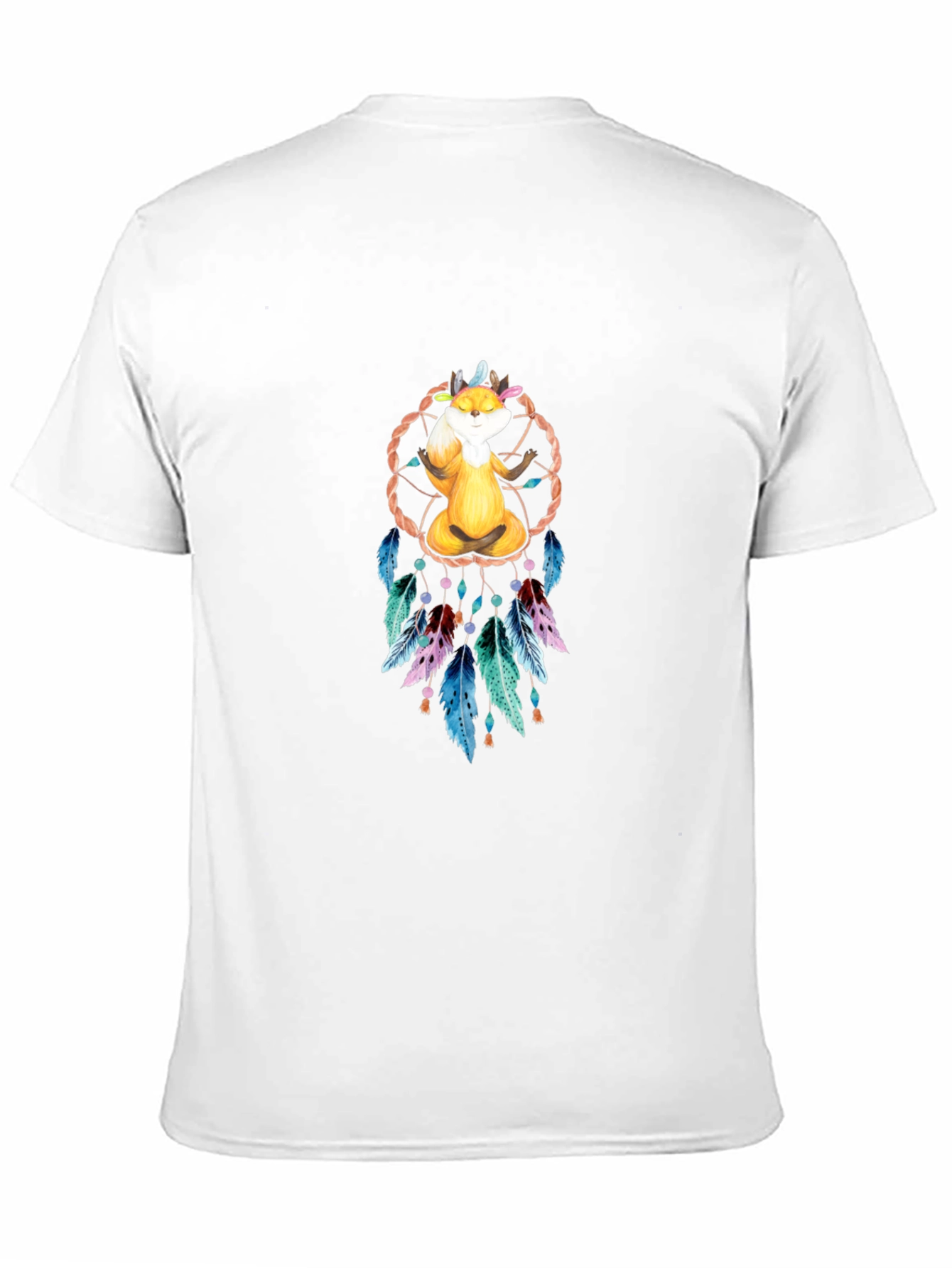 Meditating Fox Dreamcatcher Graphic Tee