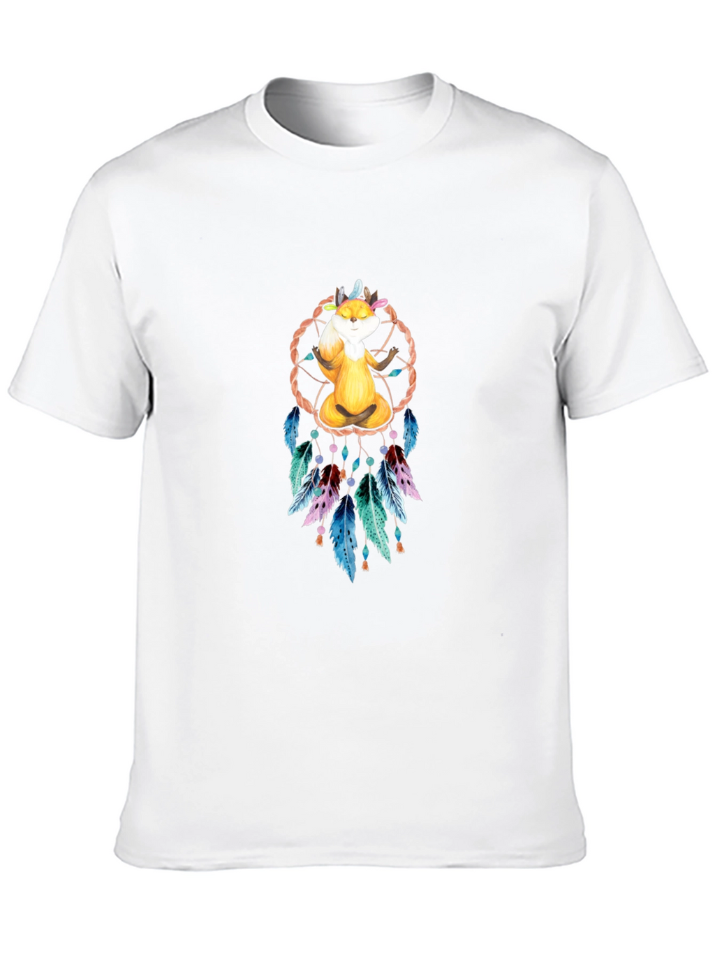 Meditating Fox Dreamcatcher Graphic Tee