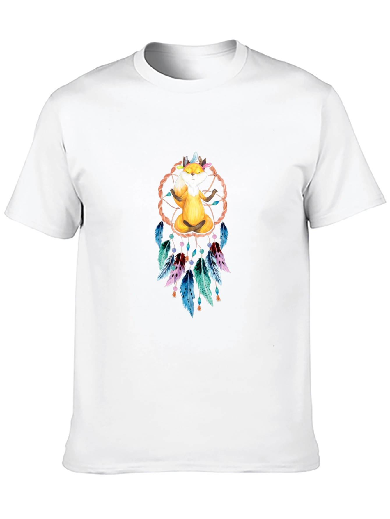 Meditating Fox Dreamcatcher Graphic Tee