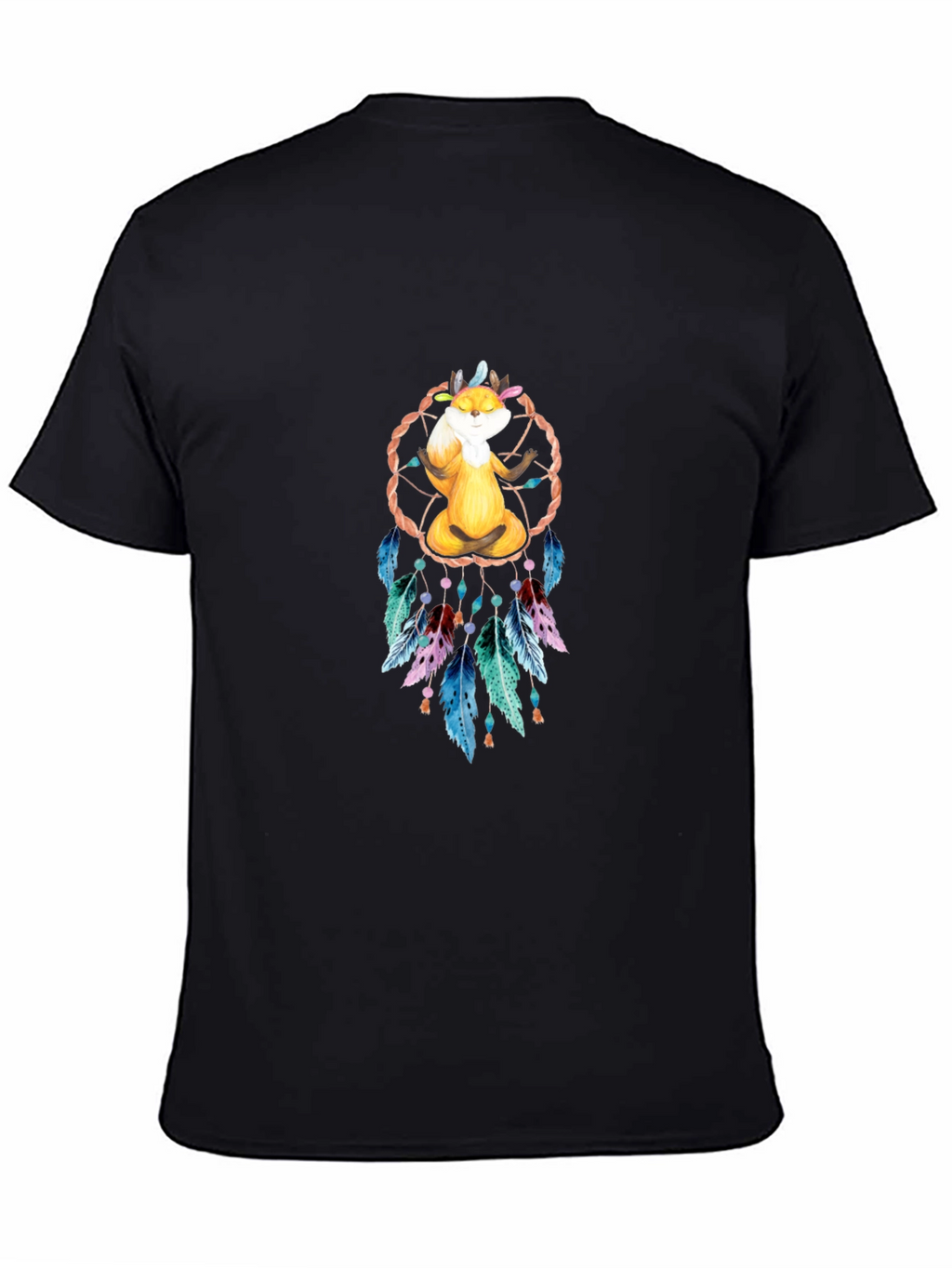 Meditating Fox Dreamcatcher Graphic Tee