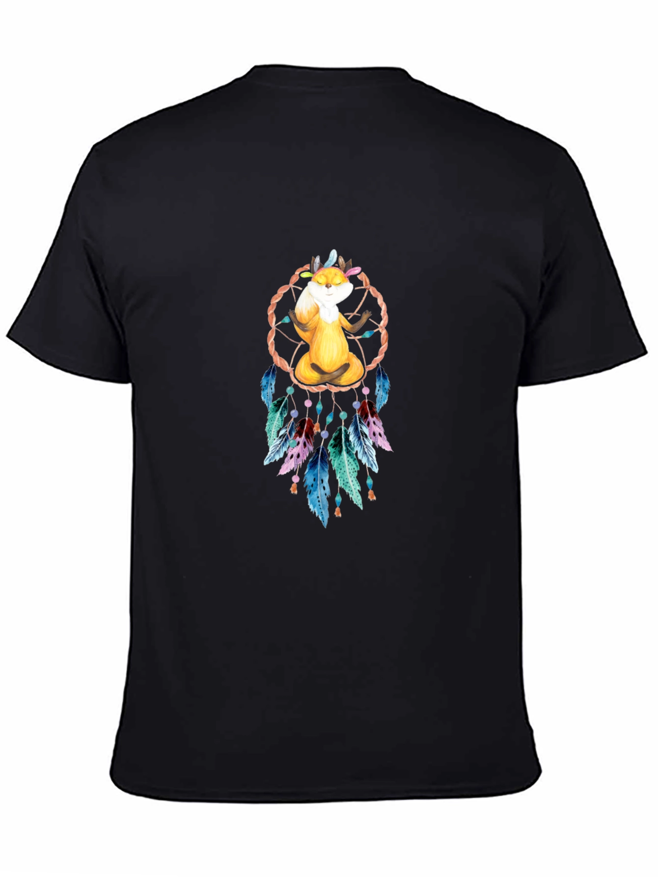 Meditating Fox Dreamcatcher Graphic Tee