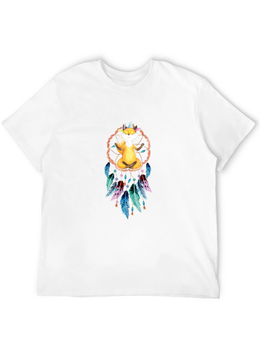Meditating Fox Dreamcatcher Graphic Tee