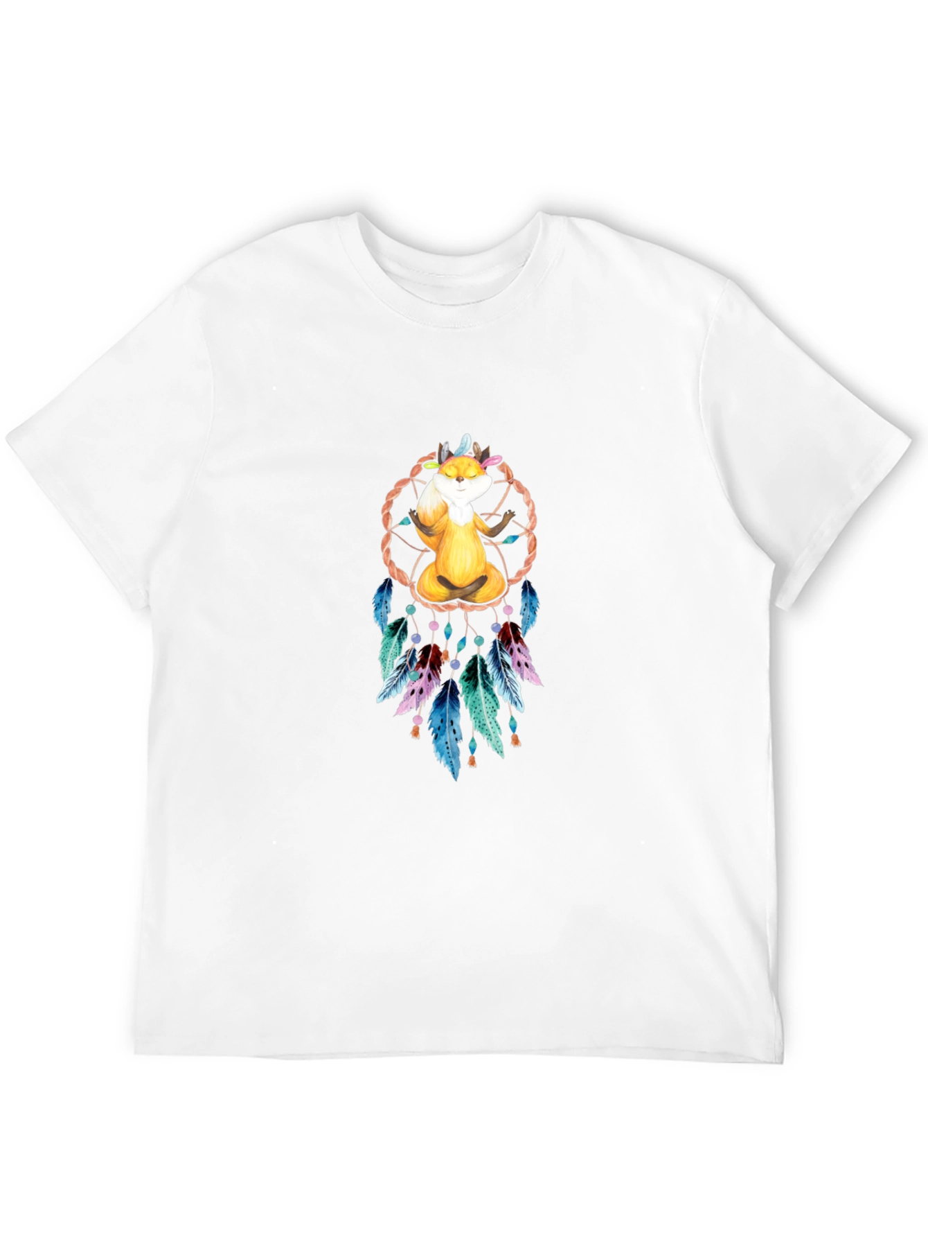Meditating Fox Dreamcatcher Graphic Tee