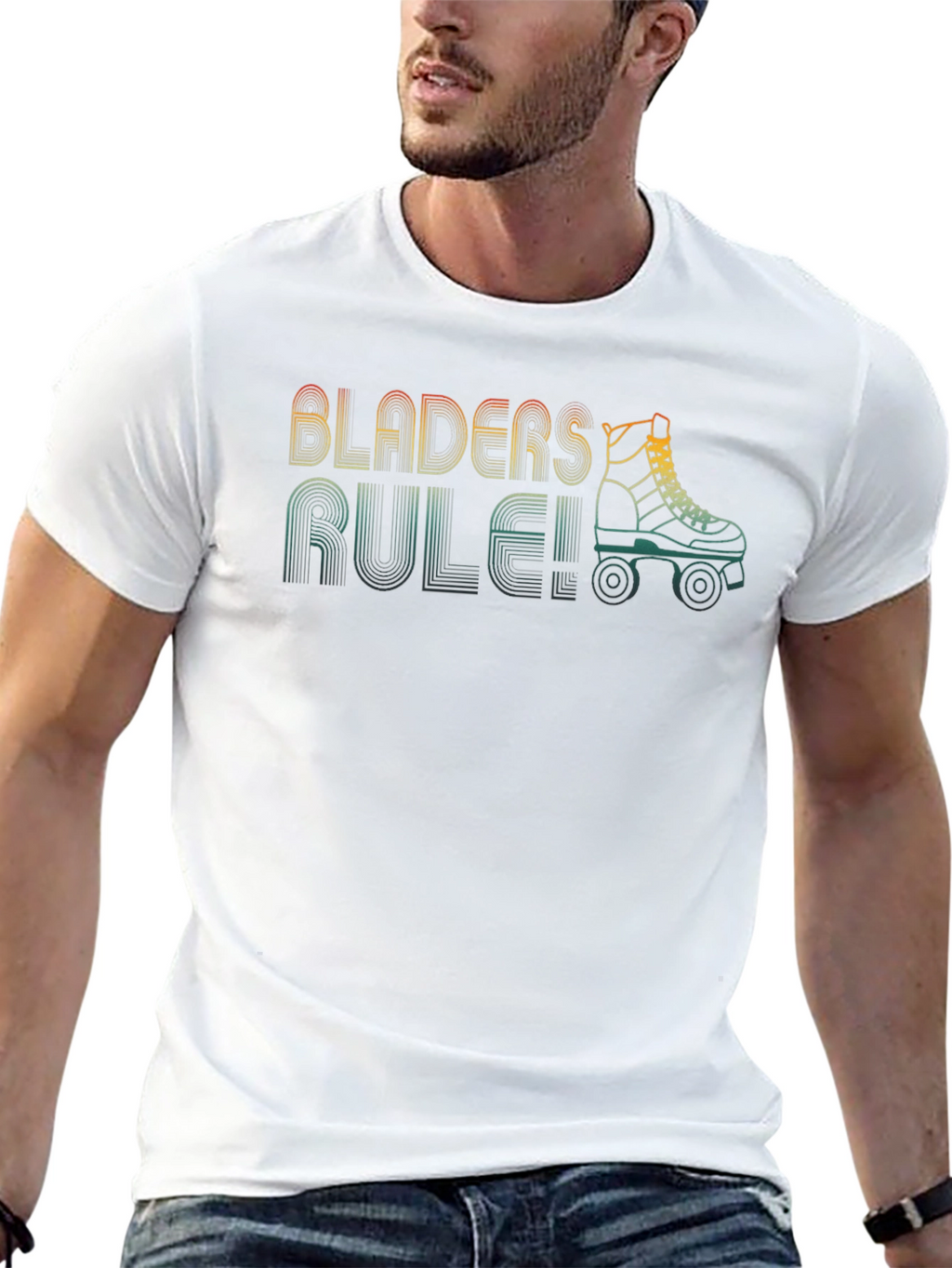 Bladers Rule T-Shirt Retro Roller Skate Design