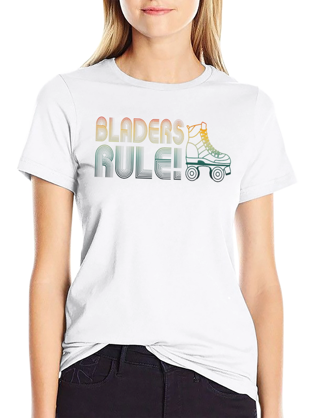 Bladers Rule T-Shirt Retro Roller Skate Design
