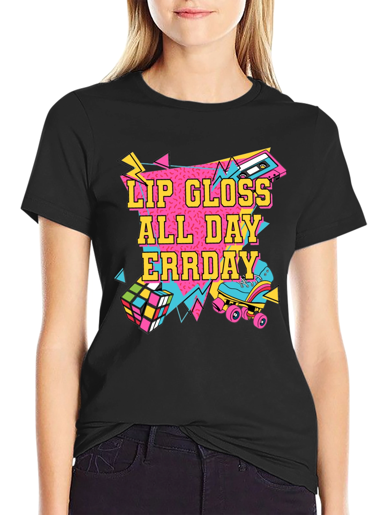 Lip Gloss All Day Erryday Retro Graphic Tee