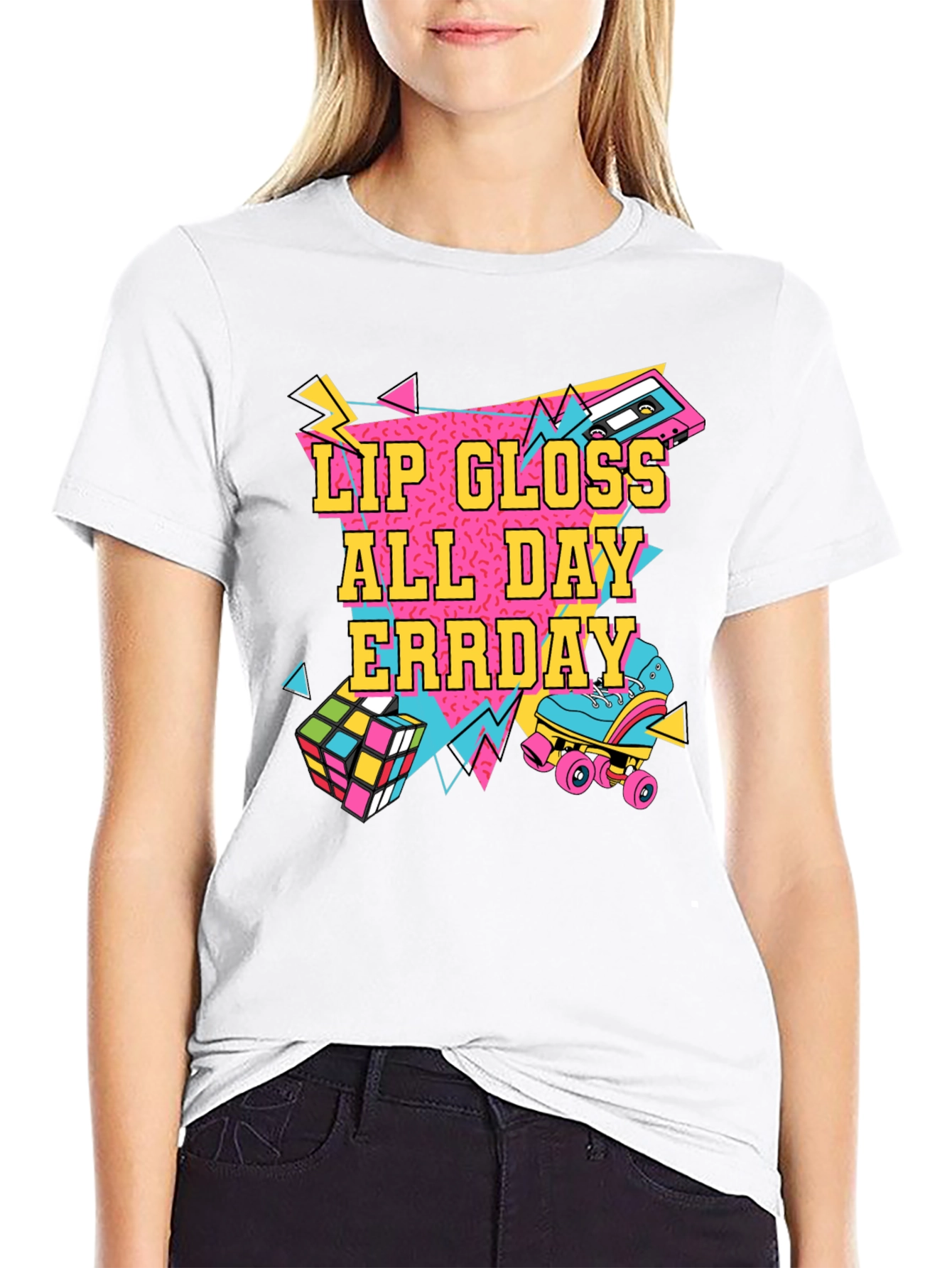 Lip Gloss All Day Erryday Retro Graphic Tee