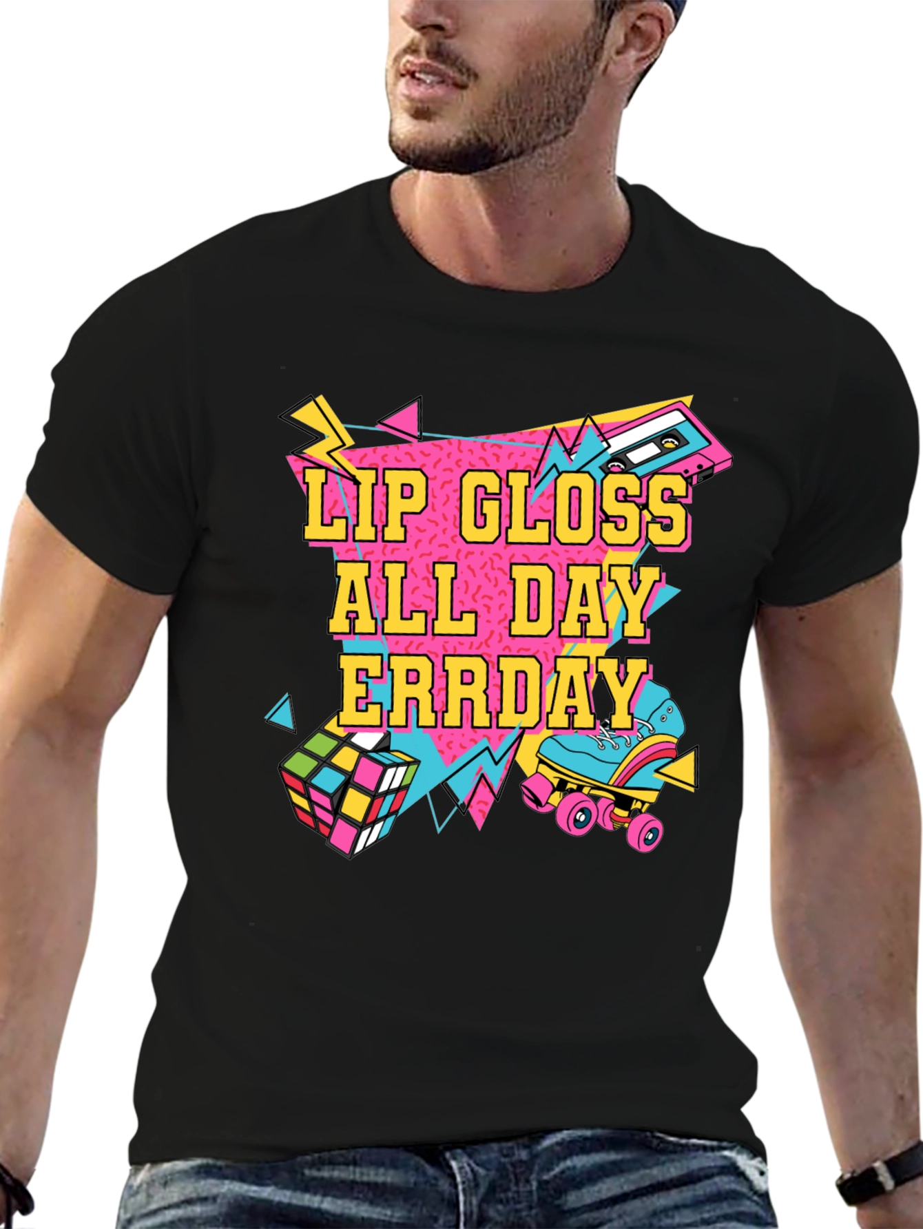 Lip Gloss All Day Erryday Retro Graphic Tee