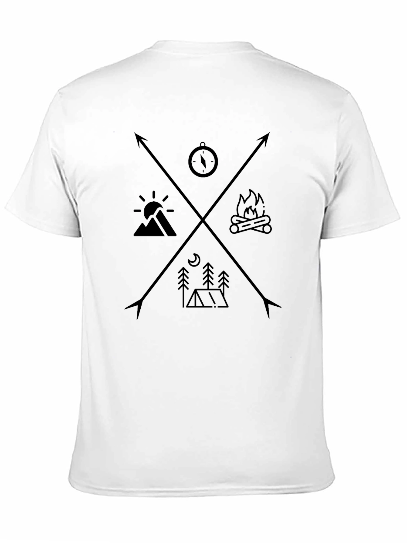 Adventure Awaits Graphic Tee - Black Camping Design