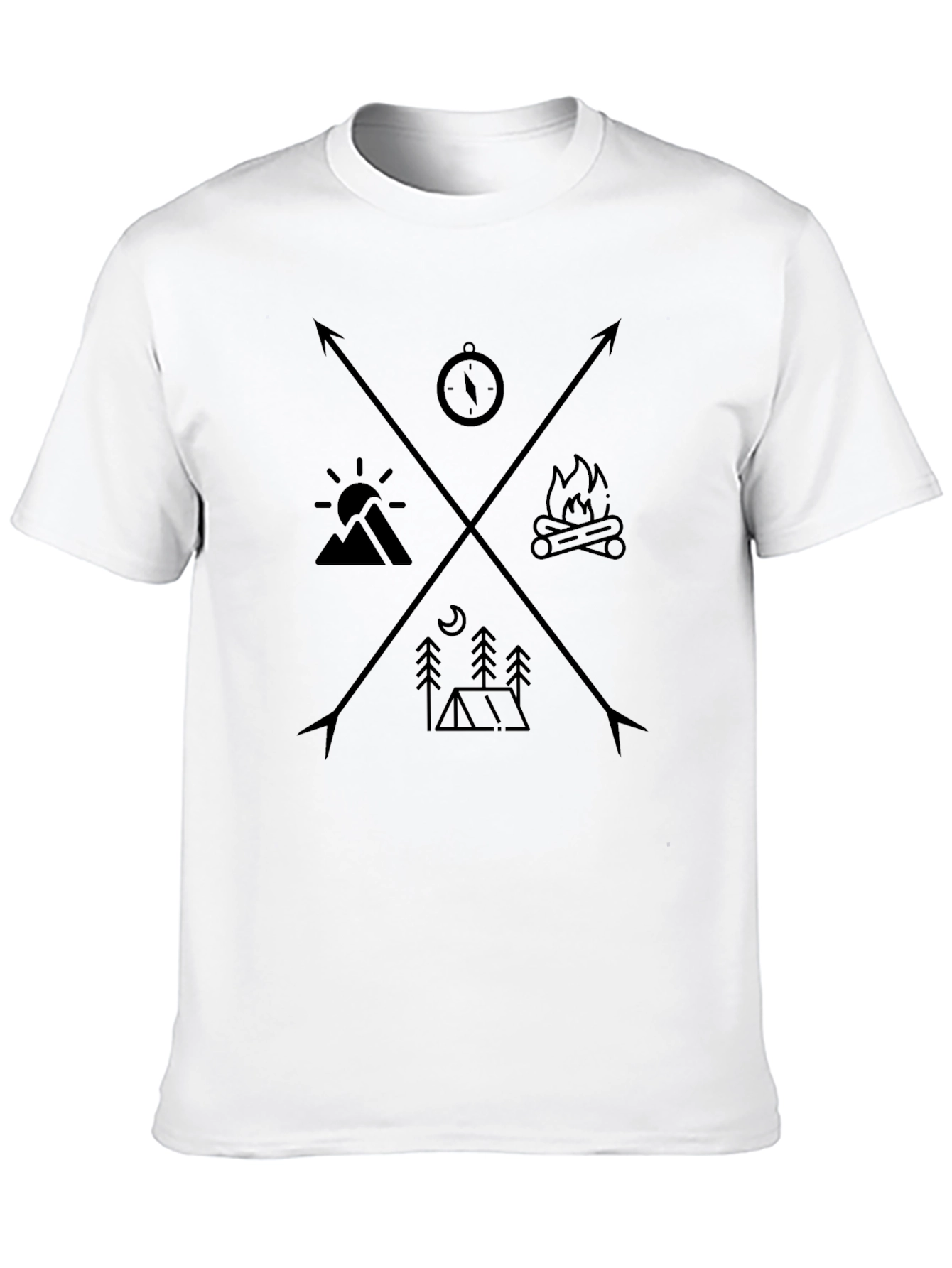 Adventure Awaits Graphic Tee - Black Camping Design