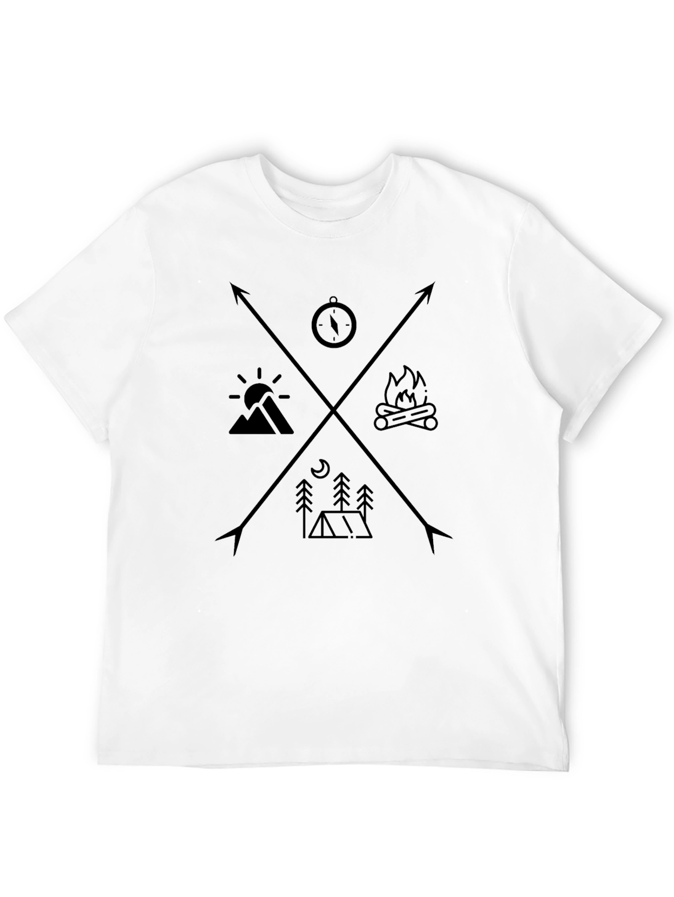 Adventure Awaits Graphic Tee - Black Camping Design