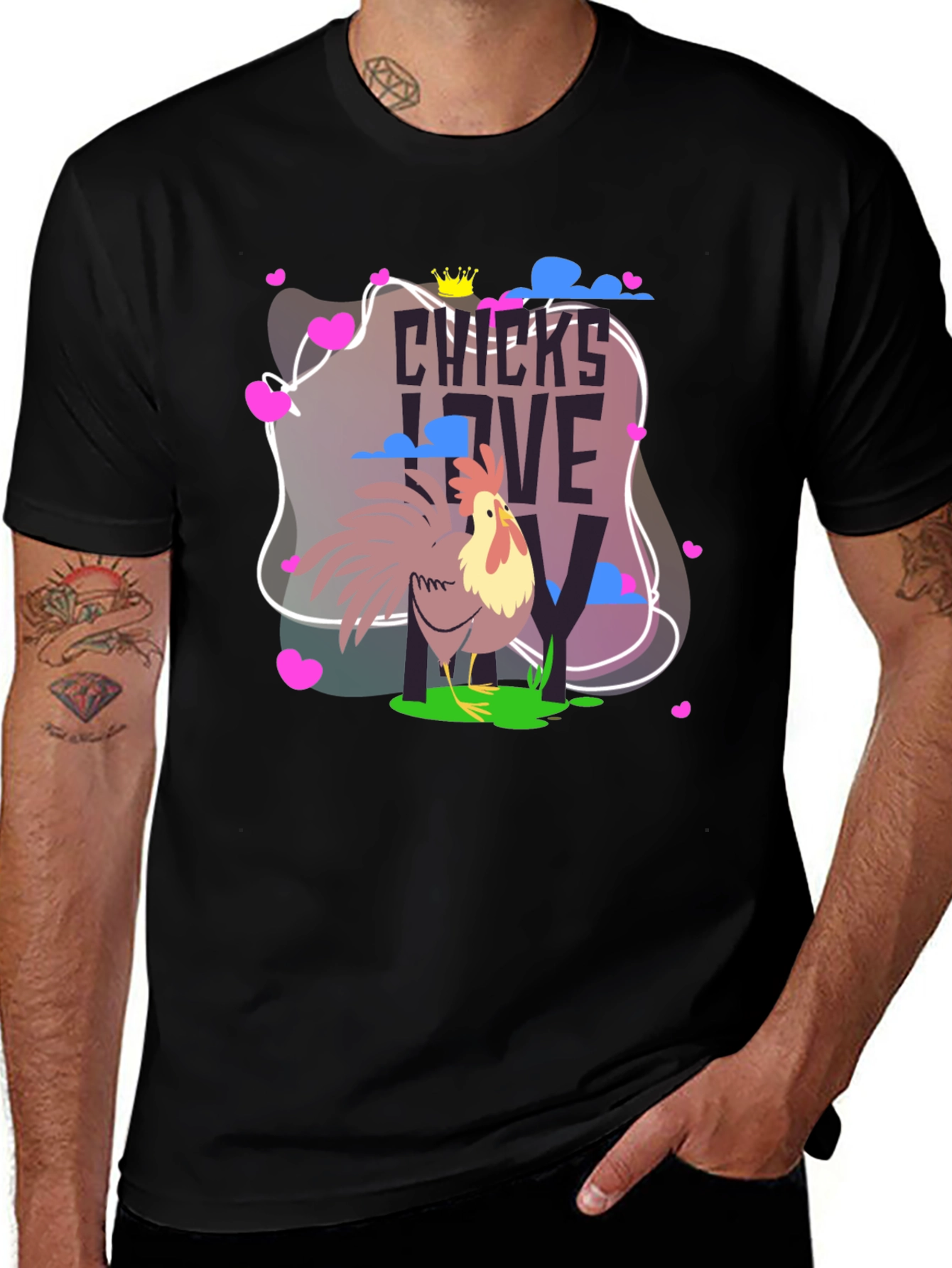 Chicks Love Me Rooster T-Shirt - Funny Chicken Tee