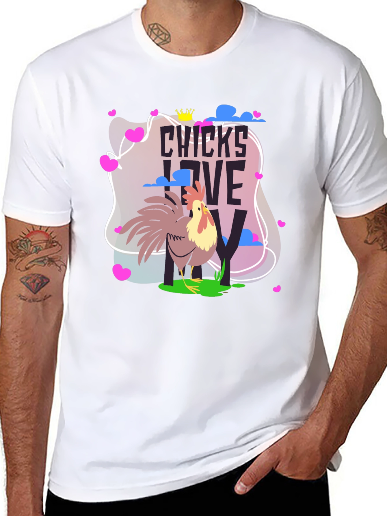 Chicks Love Me Rooster T-Shirt - Funny Chicken Tee