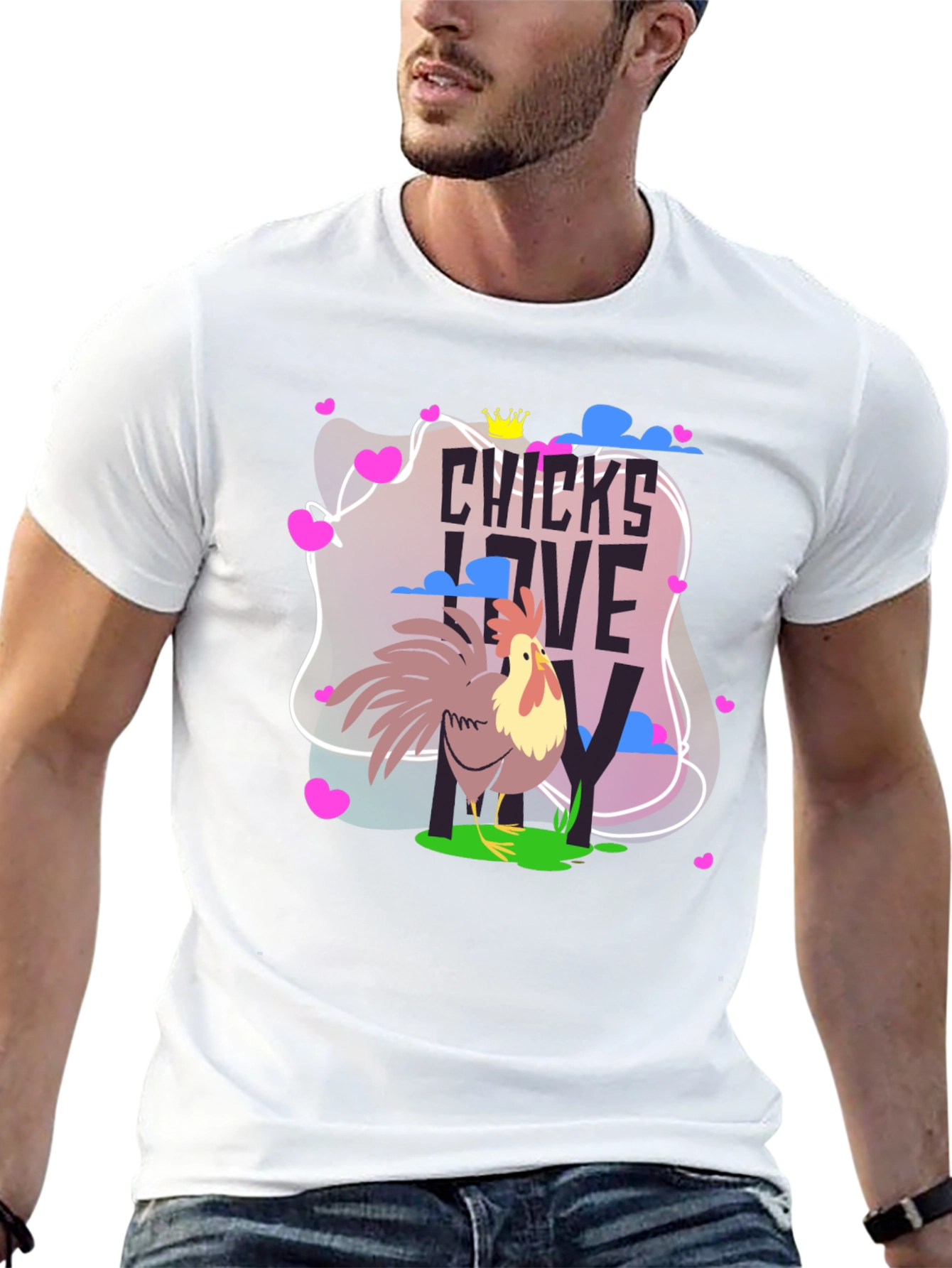 Chicks Love Me Rooster T-Shirt - Funny Chicken Tee