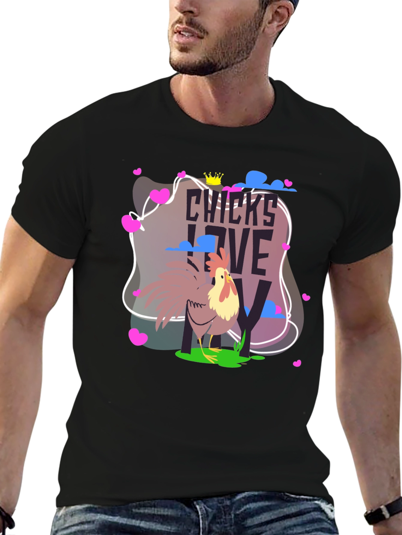 Chicks Love Me Rooster T-Shirt - Funny Chicken Tee
