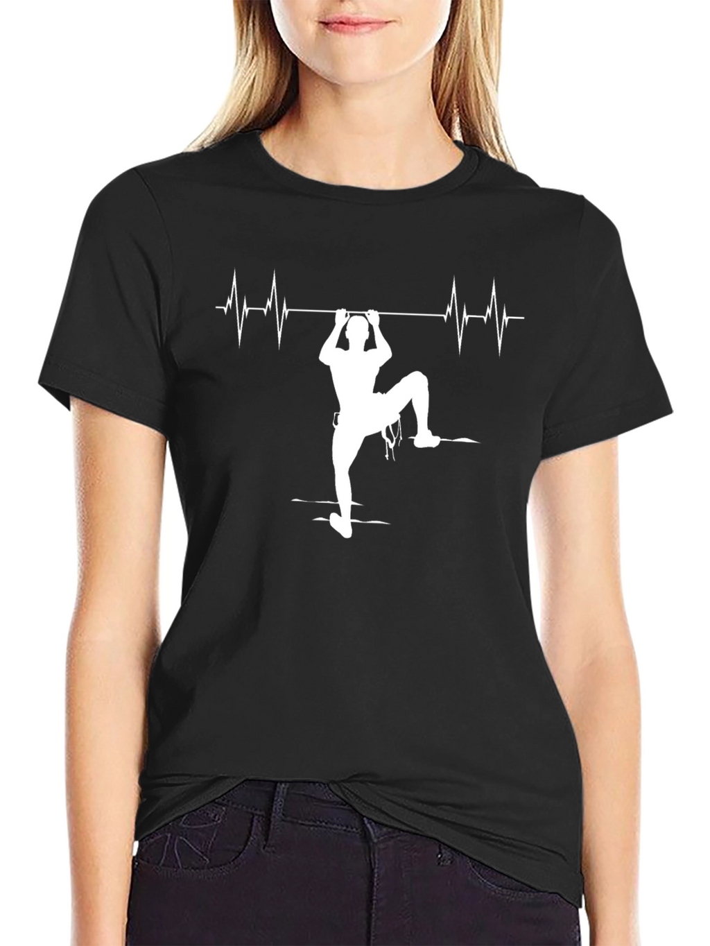 Climbing Heartbeat T-Shirt - Black
