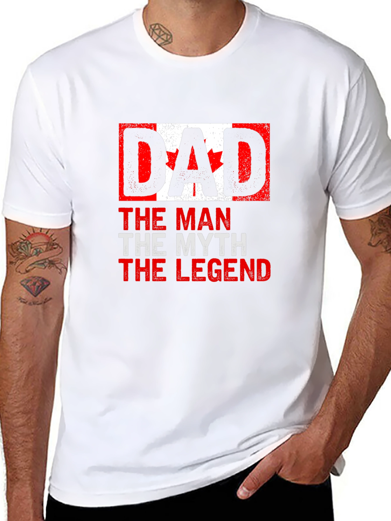 Dad Canada Flag T-Shirt - The Man The Myth The Legend