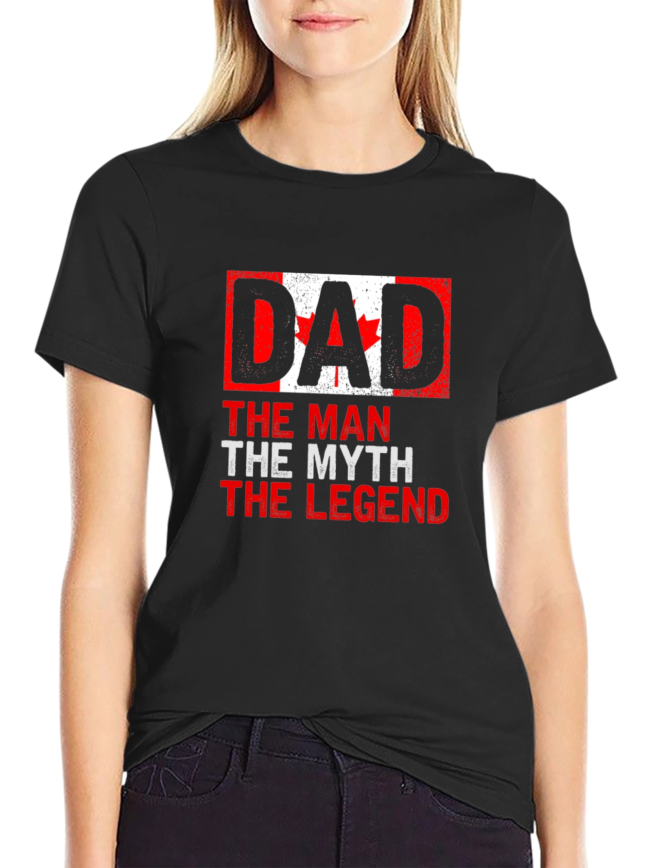 Dad Canada Flag T-Shirt - The Man The Myth The Legend