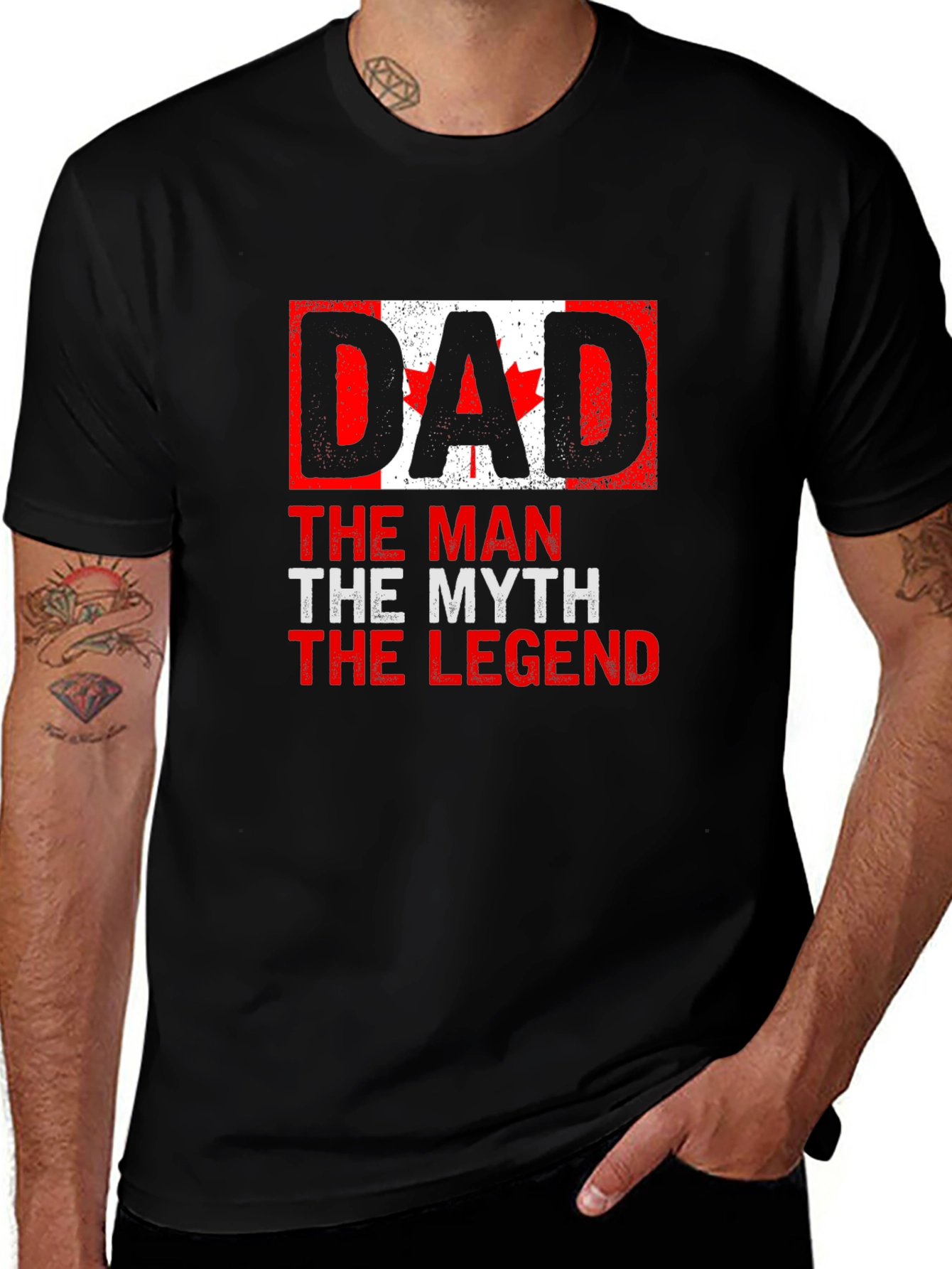 Dad Canada Flag T-Shirt - The Man The Myth The Legend