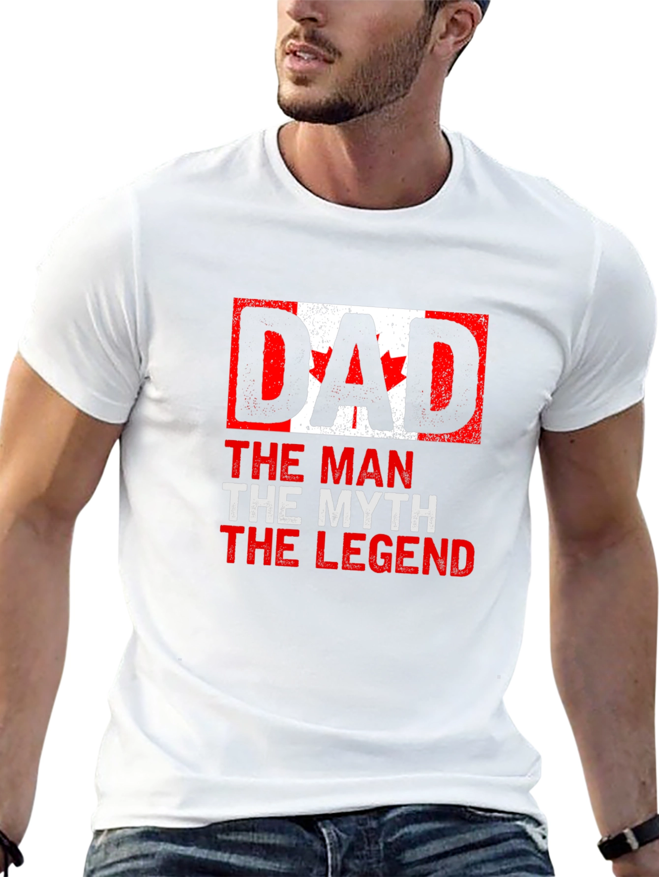 Dad Canada Flag T-Shirt - The Man The Myth The Legend