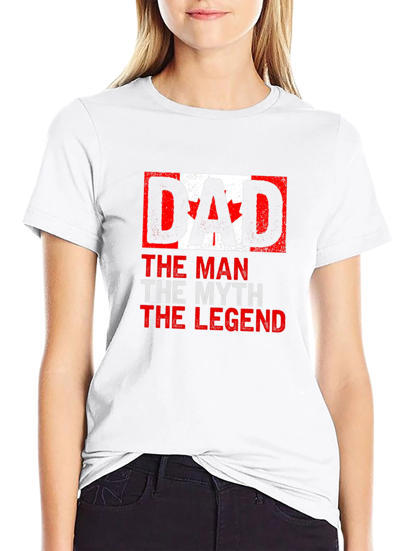 Dad Canada Flag T-Shirt - The Man The Myth The Legend