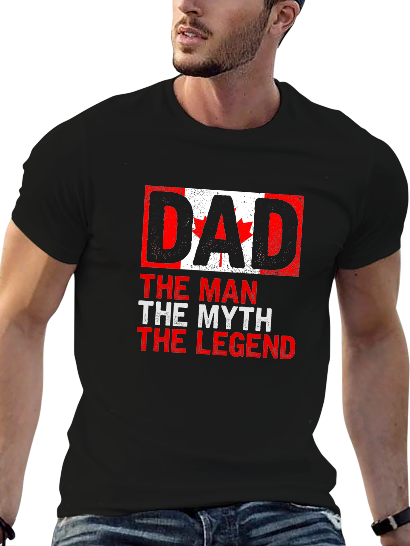 Dad Canada Flag T-Shirt - The Man The Myth The Legend